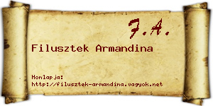 Filusztek Armandina névjegykártya